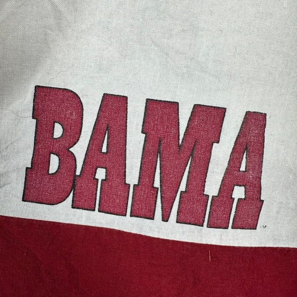 Alabama Crimson Tide Vintage 80s Polo Shirt Bama Big Al Graphic Red White Large - Picture 5 of 9